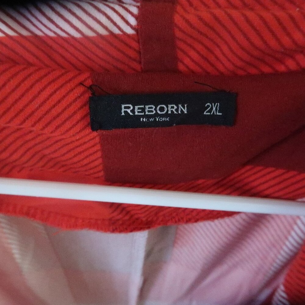 Reborn Red and White Plaid Duster 2XL